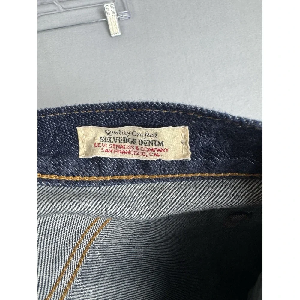 Levis Premium 501 Selvedge Denim Jeans Mens 26x36 (fits 30x35) Dark Wash Blue